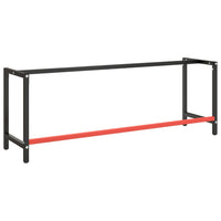 Telaio Banco da Lavoro Nero e Rosso Opaco 220x57x79 cm Metallocod mxl 121342