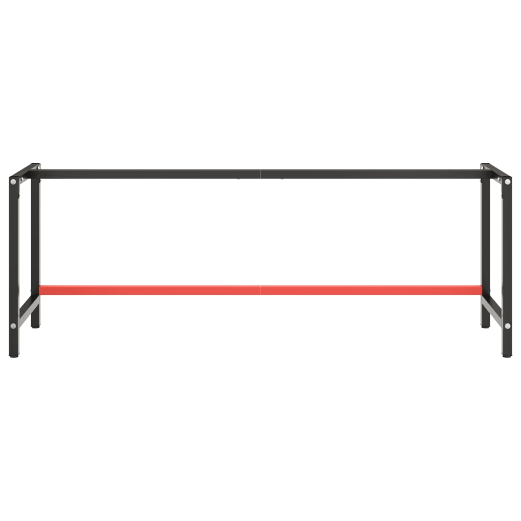 Telaio Banco da Lavoro Nero e Rosso Opaco 220x57x79 cm Metallo 151458