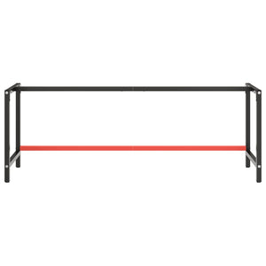 Telaio Banco da Lavoro Nero e Rosso Opaco 220x57x79 cm Metallo 151458