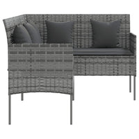 Set Divano a L con Cuscini 5 pz Grigio in Polyrattan 318582