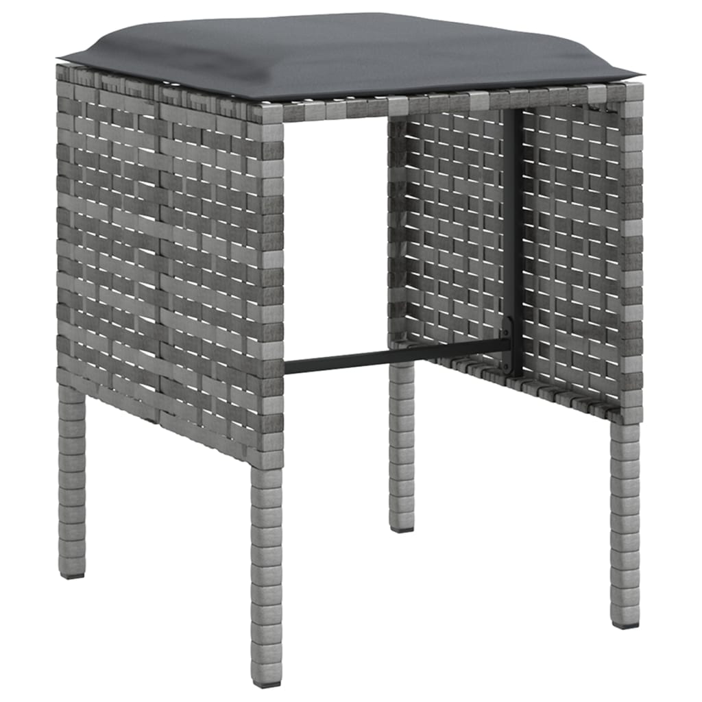 Set Divano a L con Cuscini 5 pz Grigio in Polyrattan 318582