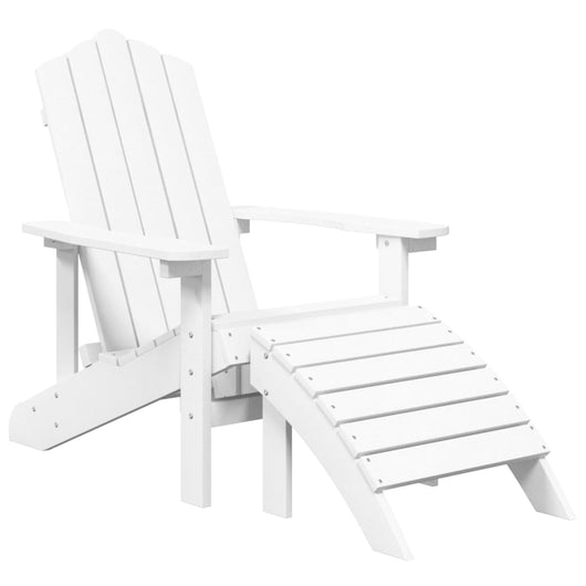 Sedia da Giardino Adirondack con Poggiapiedi Bianca HDPE 318645