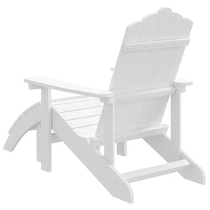 Sedia da Giardino Adirondack con Poggiapiedi Bianca HDPE cod mxl 66492