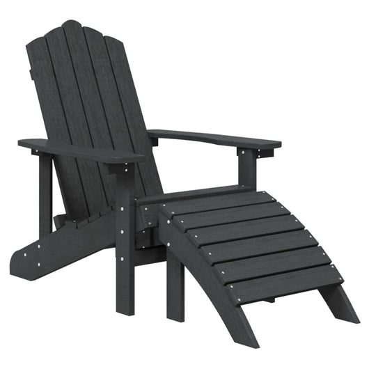 Sedia da Giardino Adirondack con Poggiapiedi Antracite HDPE cod mxl 9290