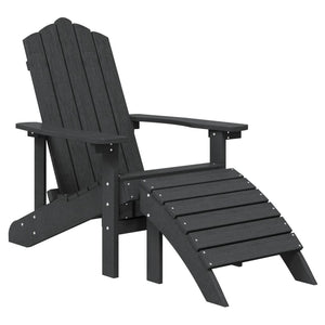 Sedia da Giardino Adirondack con Poggiapiedi Antracite in HDPE 318646