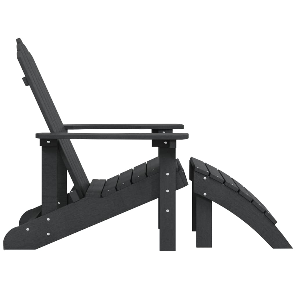 Sedia da Giardino Adirondack con Poggiapiedi Antracite HDPE cod mxl 9290