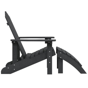 Sedia da Giardino Adirondack con Poggiapiedi Antracite HDPE cod mxl 9290