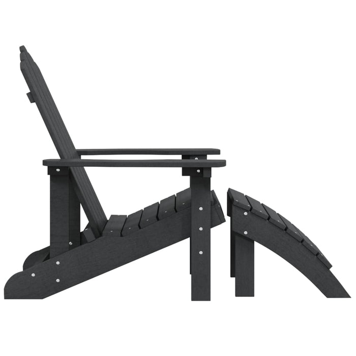 Sedia da Giardino Adirondack con Poggiapiedi Antracite HDPE cod mxl 9290
