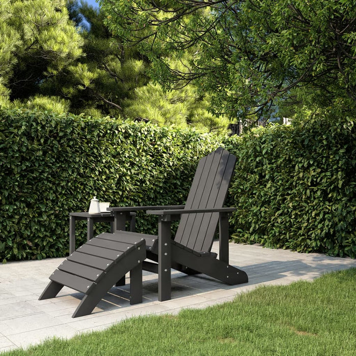 Sedia da Giardino Adirondack con Poggiapiedi Antracite in HDPE 318646