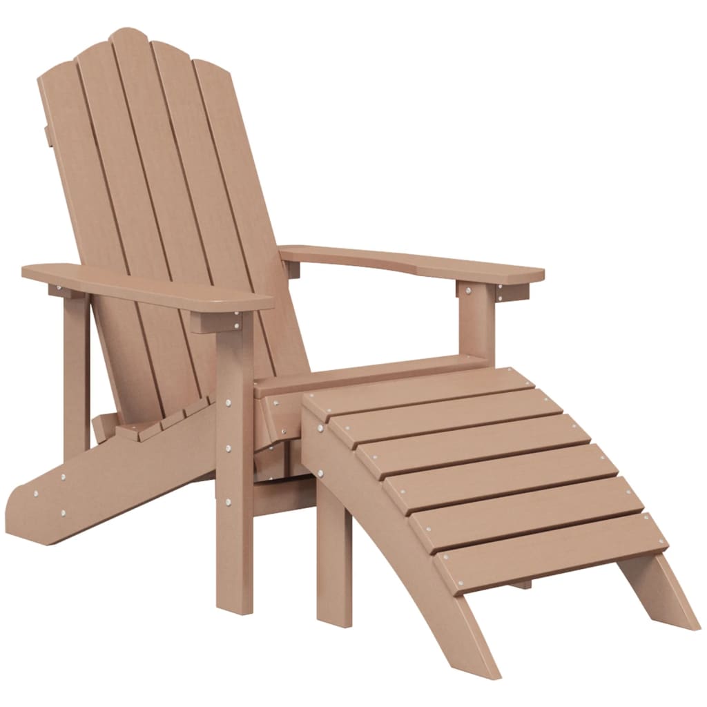Sedia da Giardino Adirondack con Poggiapiedi Marrone in HDPE 318647