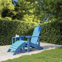 Sedia da Giardino Adirondack con Poggiapiedi Blu Acqua in HDPE 318648