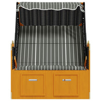 Strandkorb con Tettoia Polyrattan Legno Massello Nero e Grigio 318657