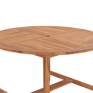 Tavolo da Pranzo da Giardino Ã˜110x75 cm Legno Massello di Teak  cod mxl 34304