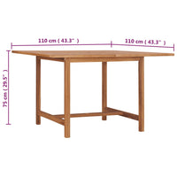 Tavolo Pranzo da Giardino Ã˜110x110x75 cm Legno Massello di Teak cod mxl 40914