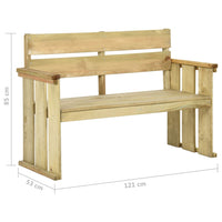 Panca da Giardino 121 cm in Legno di Pino Impregnato 318407