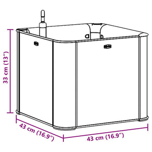 Aiuola Rialzata Giardino Sistema Irrigazione Grigia 43x43x33 cm