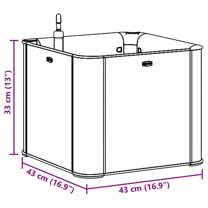 Aiuola Rialzata Giardino Sistema Irrigazione Grigia 43x43x33 cm