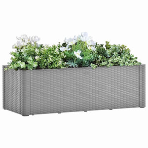 Letto Rialzato da Giardino con Irrigazione Grigio 100x43x33cm
