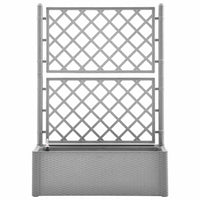 Letto Rialzato da Giardino con Graticcio e Irrigazione Grigio