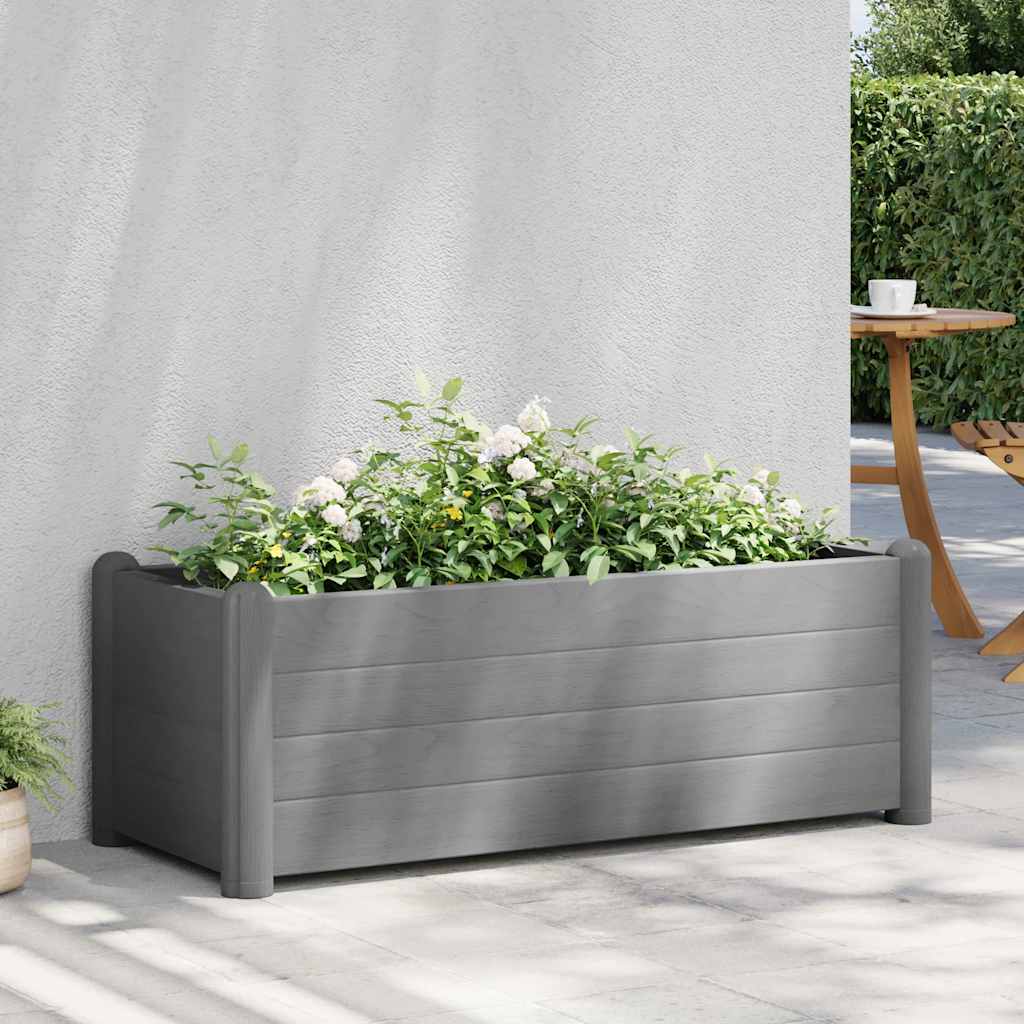 Letto Rialzato da Giardino in PP Grigio Pietra 100x43x35 cm