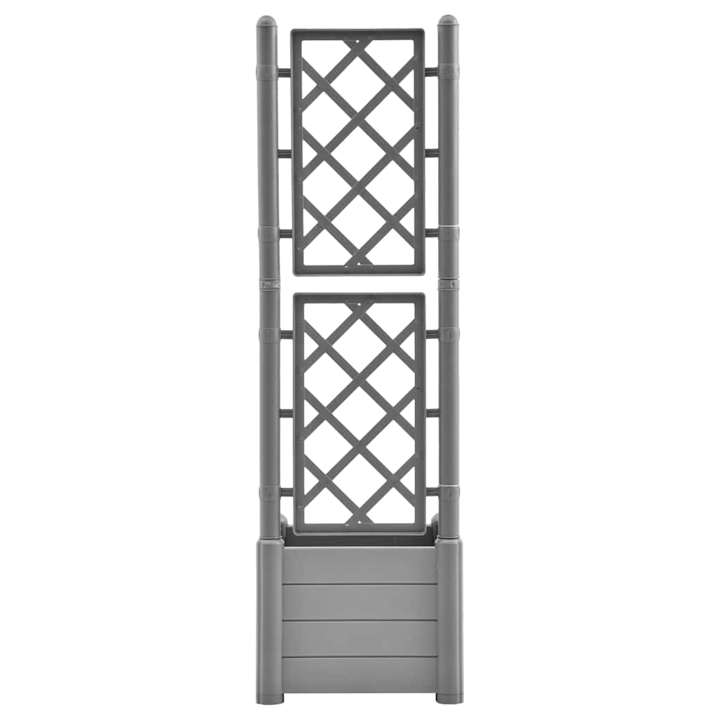 Fioriera da Giardino con Graticcio 43x43x142cm PP Grigio Pietra
