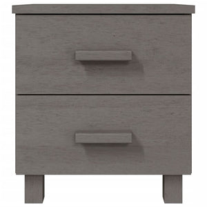 Comodino Grigio Chiaro 40x35x44,5 cm in Legno Massello di Pino cod mxl 30905