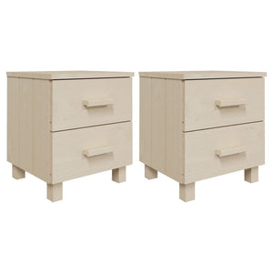 Comodini HAMAR 2 pz-Set di 2 Tavolino da notte ambra 40x35x44,5 cm Legno Massello di Pino