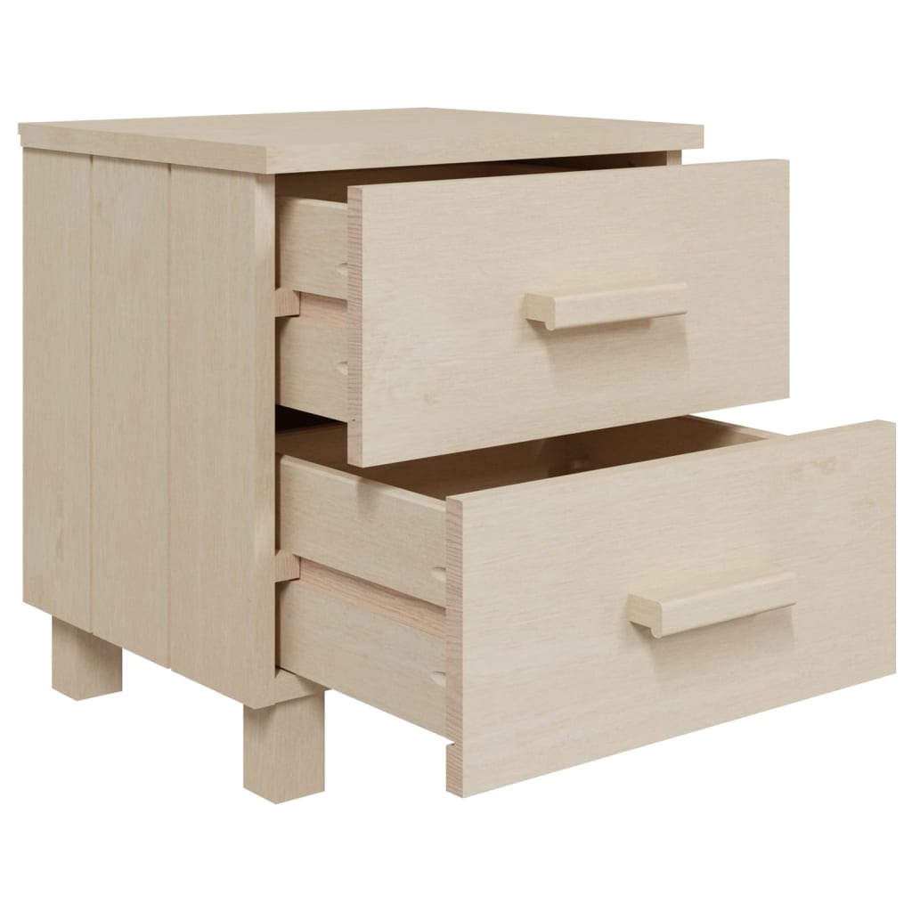 Comodini HAMAR 2 pz ambra 40x35x44,5 cm Legno Massello di Pino 340408