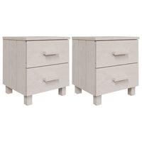 Comodini HAMAR 2 pz-Set di 2 Tavolino da notte Bianchi 40x35x44,5 cm in Legno di Pino