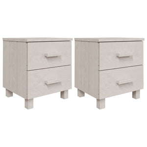 Comodini HAMAR 2 pz-Set di 2 Tavolino da notte Bianchi 40x35x44,5 cm in Legno di Pino