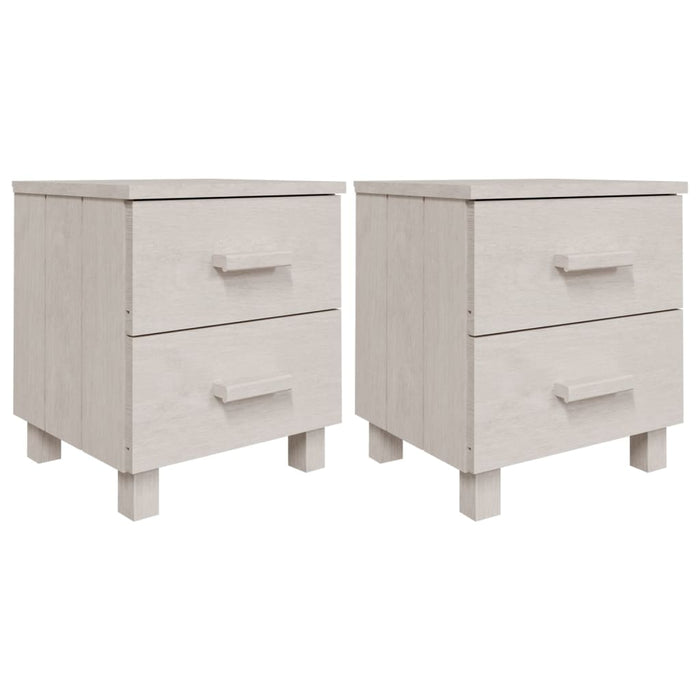 Comodini HAMAR 2 pz-Set di 2 Tavolino da notte Bianchi 40x35x44,5 cm in Legno di Pino