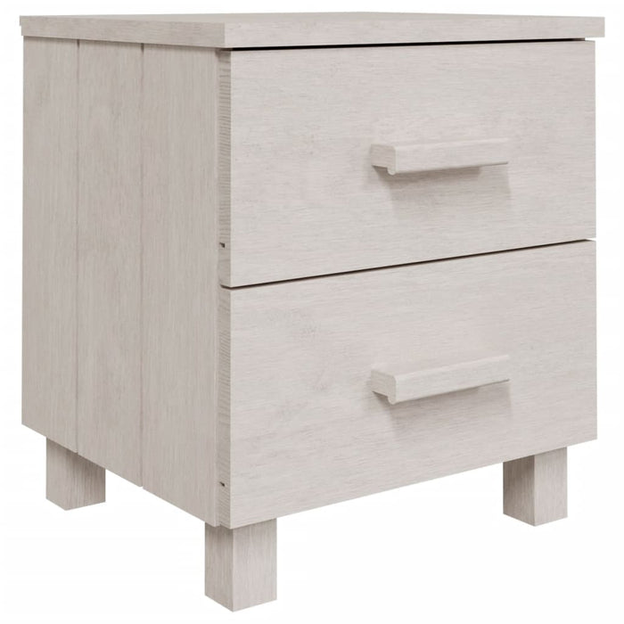 Comodini HAMAR 2 pz-Set di 2 Tavolino da notte Bianchi 40x35x44,5 cm in Legno di Pino