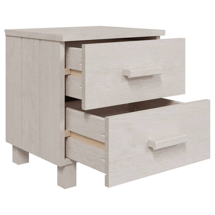 Comodini HAMAR 2 pz-Set di 2 Tavolino da notte Bianchi 40x35x44,5 cm in Legno di Pino