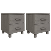 Comodini HAMAR 2 pz Grigio Chiaro 40x35x44,5 cm Legno di Pino 340411