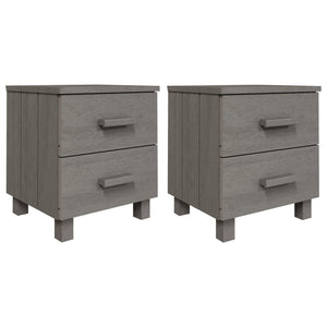 Comodini HAMAR 2 pz Grigio Chiaro 40x35x44,5 cm Legno di Pino 340411