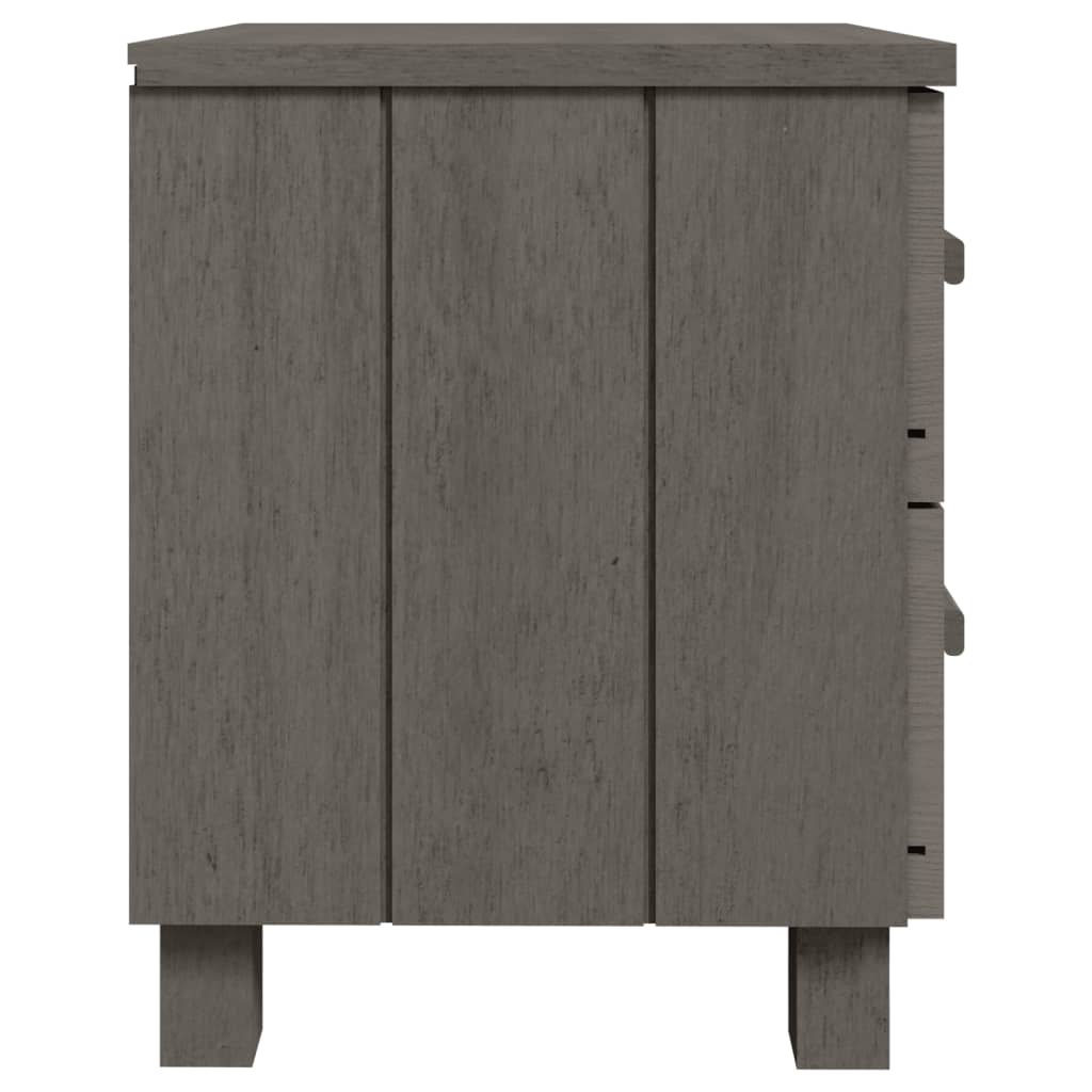 Comodini HAMAR 2 pz Grigio Chiaro 40x35x44,5 cm Legno di Pino 340411