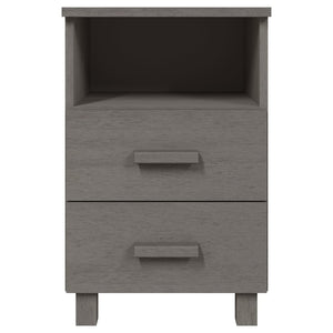 Comodino-Tavolino da notte HAMAR Grigio Chiaro 40x35x62 cm Legno Massello di Pino