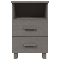 Comodino HAMAR Grigio Chiaro 40x35x62 cm Legno Massello di Pino 340415