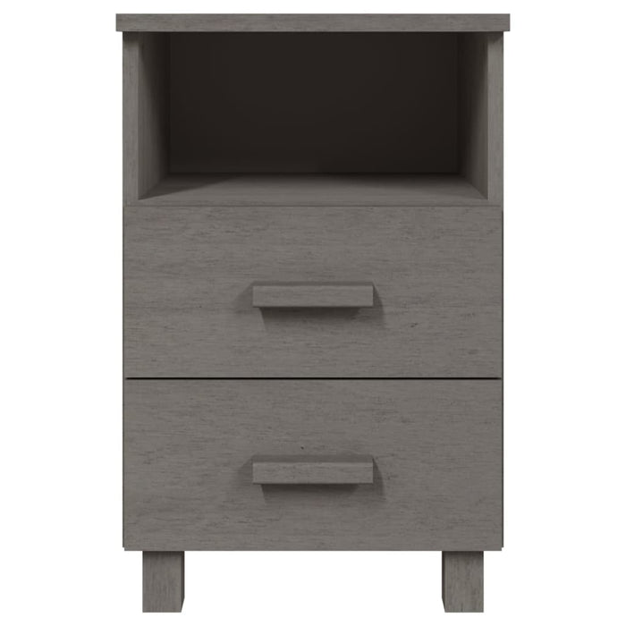 Comodino HAMAR Grigio Chiaro 40x35x62 cm Legno Massello di Pino 340415