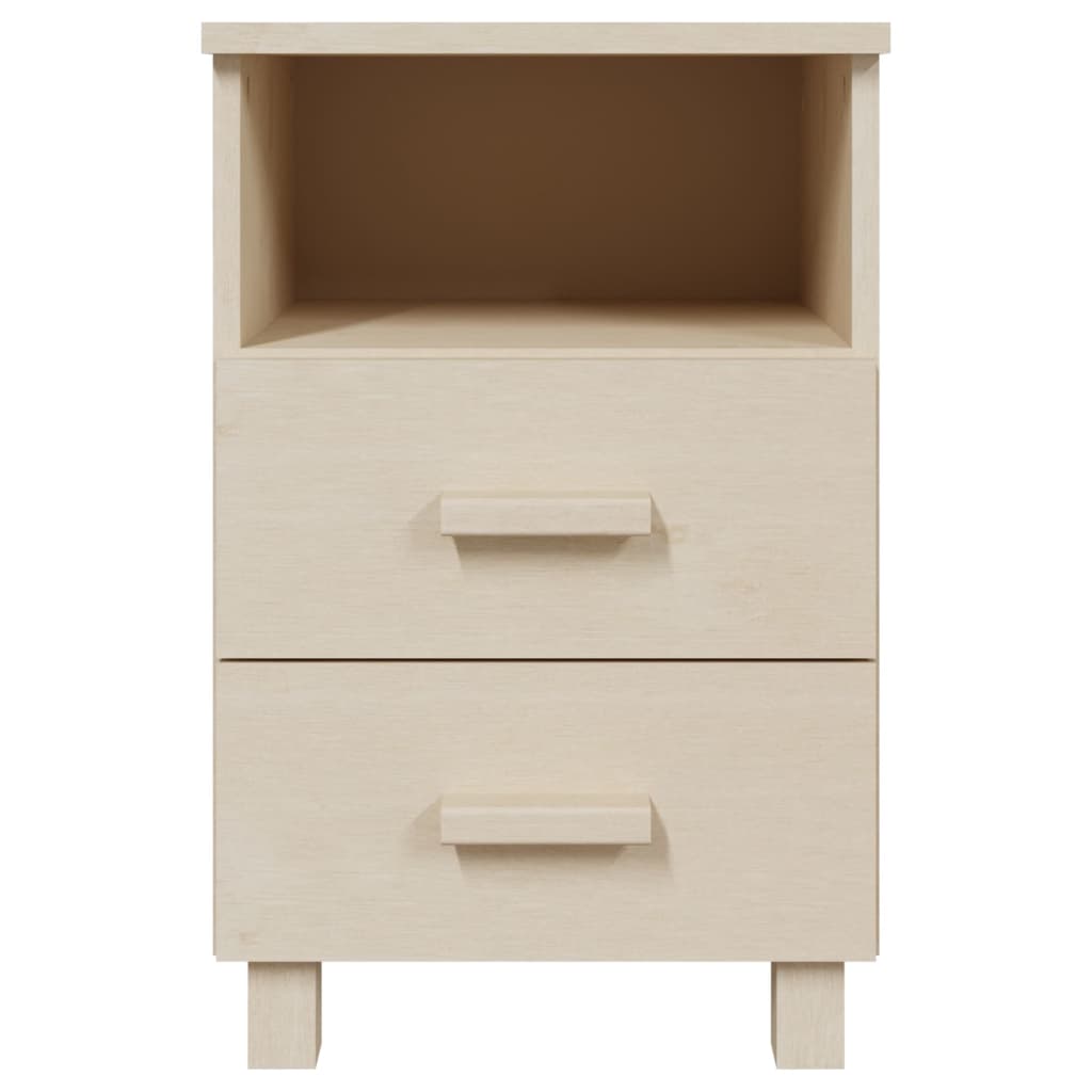 Comodini HAMAR 2 pz ambra 40x35x62 cm Legno Massello di Pino 340416