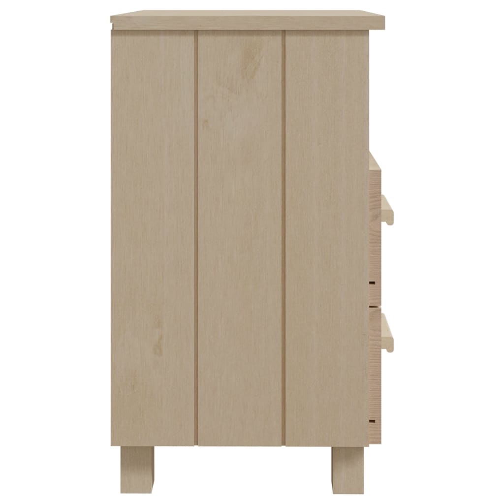 Comodini HAMAR 2 pz ambra 40x35x62 cm Legno Massello di Pino 340416