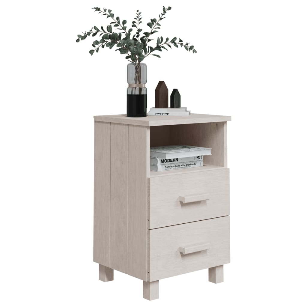 Comodini HAMAR 2 pz Bianchi 40x35x62 cm in Legno di Pino 340417
