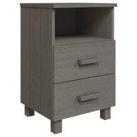 Comodini HAMAR 2 pz-Set di 2 Tavolino da notte Grigio Chiaro 40x35x62 cm Legno di Pino