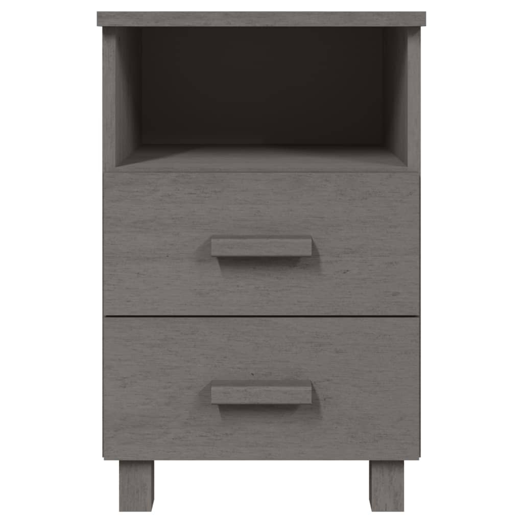 Comodini HAMAR 2 pz Grigio Chiaro 40x35x62 cm Legno di Pino 340419
