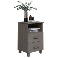 Comodini HAMAR 2 pz-Set di 2 Tavolino da notte Grigio Chiaro 40x35x62 cm Legno di Pino