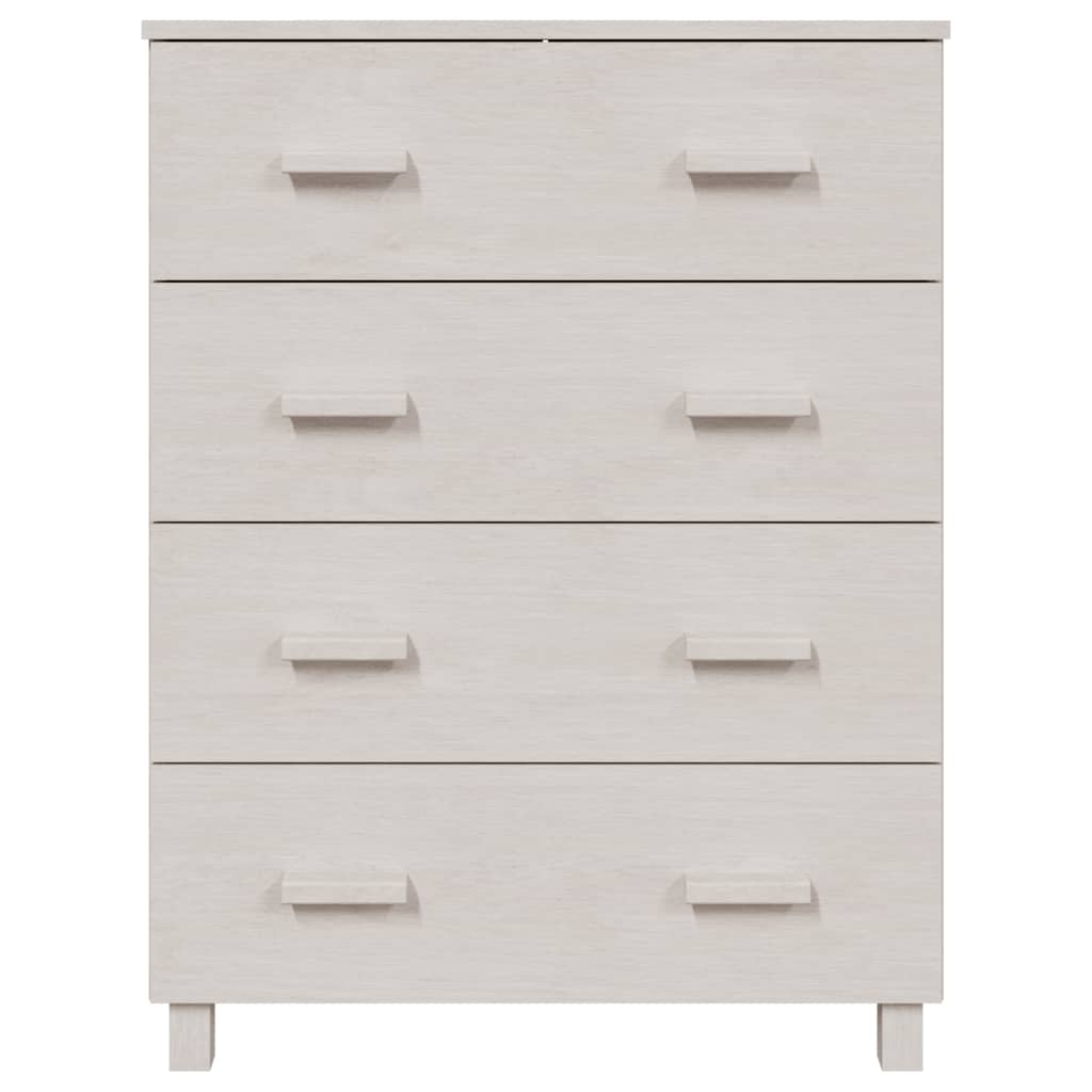 Credenza-Buffet-Armadio da cucina HAMAR Bianca 79x40x103,5 cm in Legno Massello di Pino
