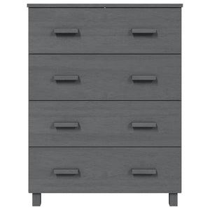 Credenza-Buffet-Armadio da cucina HAMAR Grigio Scuro 79x40x103,5 cm Legno Massello Pino