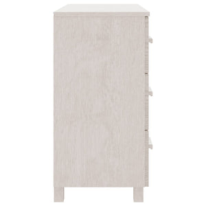 Credenza HAMAR Bianca 90x40x80 cm in Legno Massello di Pino 340429
