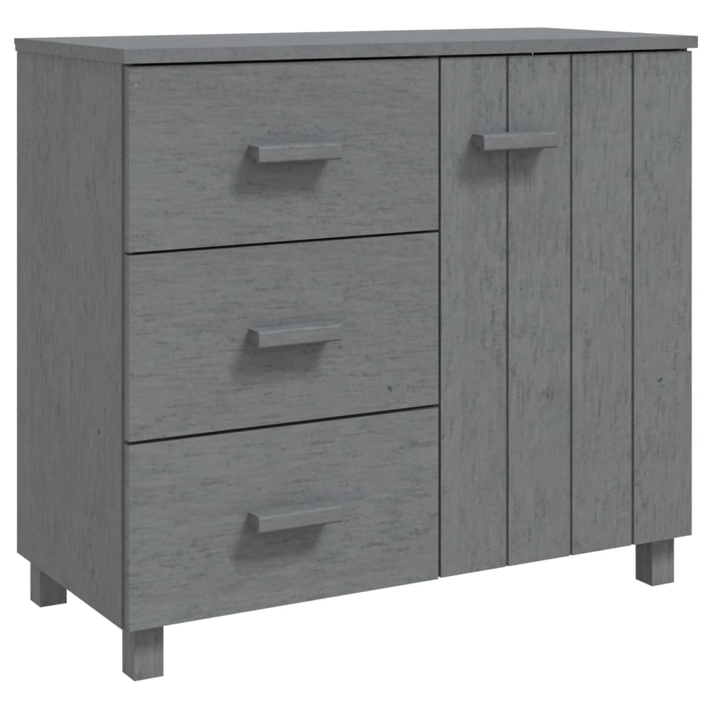 Credenza HAMAR Grigio Scuro 90x40x80 cm Legno Massello di Pino 340430