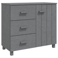 Credenza HAMAR Grigio Scuro 90x40x80 cm Legno Massello di Pino 340430